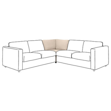 Köşe kanepe ünitesi kılıfı, hallarp bej