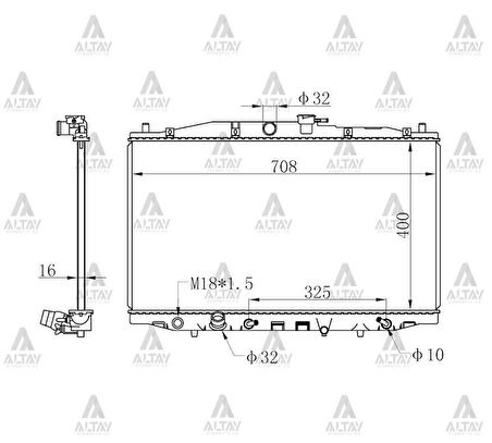 RADYATÖR SU ACCORD 2003-2008 2.4CC A-T BRAZING 19010 RBB E01