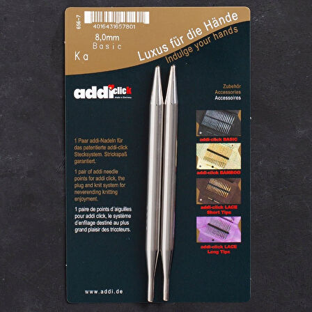 Addi Click Basic 8mm Misinalı Şiş Ucu - 656-2