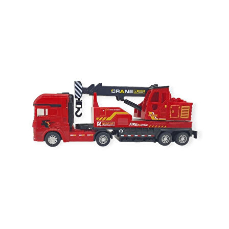 Metal İtfaiye Arabası - Vinç 26cm - 706-43
