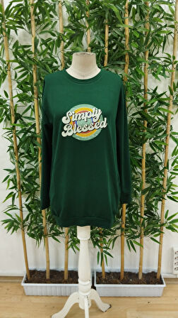 Kadın Uzun Kollu Bisiklet Yaka Yazılı Viskon Iki Iplik Elbise