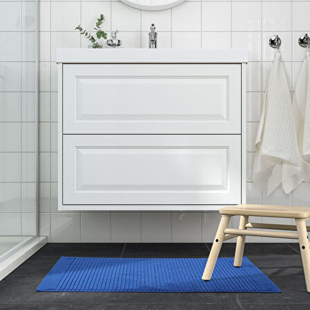 Banyo paspası, parlak mavi, 50x80 cm