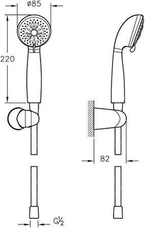 ARTEMA Compact 3F El Duşu Takımı A45694