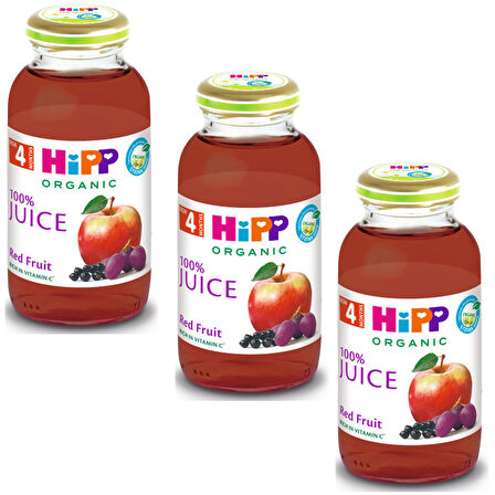 Hipp Organik Kırmızı Meyveli Elma Suyu 200 ml 3 ADET