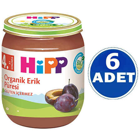 Hipp Kavanoz Maması Organik Erik Püresi 125 gr 6 ADET