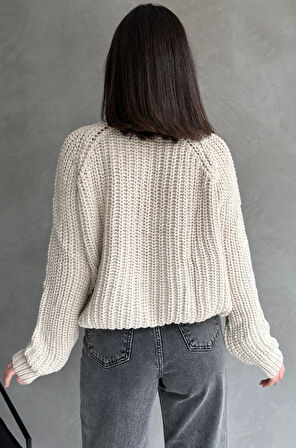 Bisiklet Yaka Selanik Örgü Triko Kazak