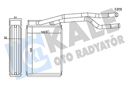 KALORİFER FORD FIESTA 02<2014ECOSPORT 03<12 BRAZING AL-AL 19510142.51052 KALORİFER RADYATÖRÜ 2S6H18B539BB