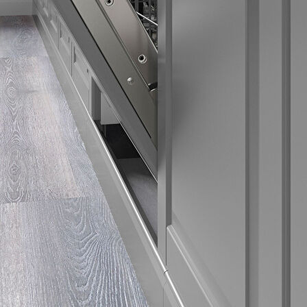 Bulaşık makinesi süpürgeliği, gri, 66x8 cm