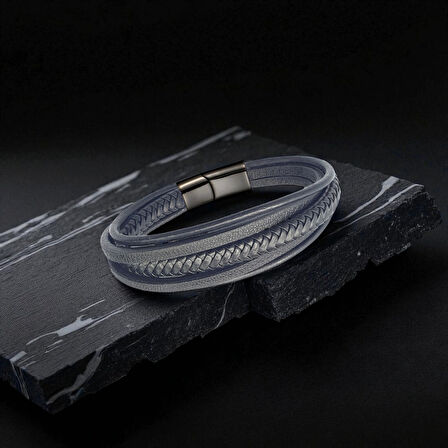  FM Siyah Çoklu Deri Bileklik 31833B2D2 