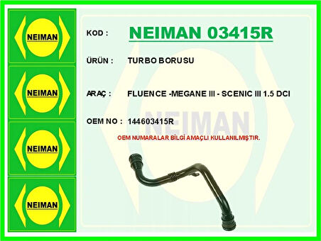 TURBO BORUSU FLUENCE 2009 MEGANE 3 2009 SCENIC 3 2009 1.5 DCI 144603415R