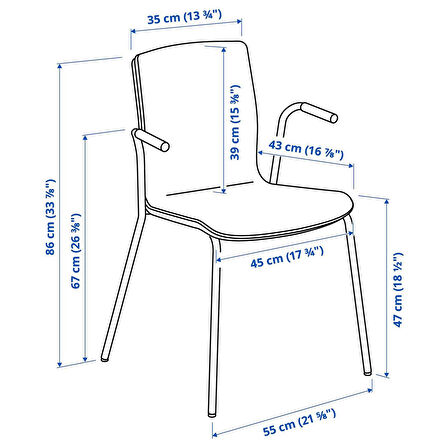 Çalışma sandalyesi, huş kaplama-beyaz