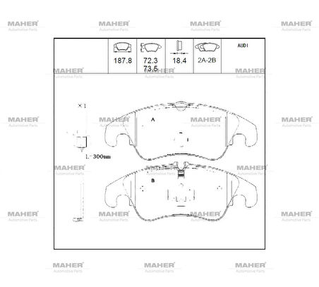 FREN BALATA Q5 2008 / A5 2007-2017 / A4 2008-2015 / A6 2010-2018 / A7 2010-2015 ÖN FİŞLİ 8K0698151H