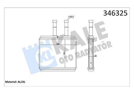 KALORİFER RADYATÖRÜ CHEVROLET AVEO 06- / KALOS 05- - ALEMİNYUM 96539642
