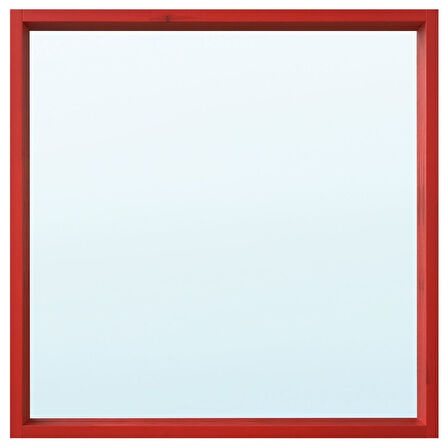Duvar aynası, kırmızı, 75x75 cm