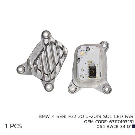 BMW 4 SERI F32 2016-2019 SOL LED MODÜL 63117493231 63117493231