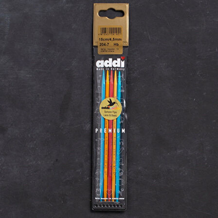 Addi Colibri 4,5mm 15cm Renkli Çorap Şişi - 204-7