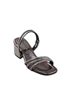 Kız Çocuk Topuklu Sandalet Ayakkabı PLATİN