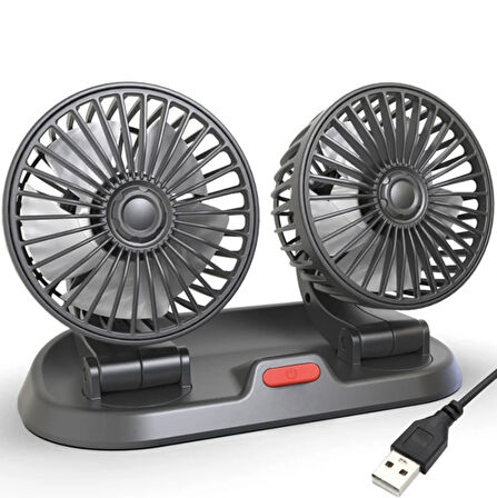 Çift Başlıklı Araba Ofis Ev için vantilatör fan 360 derece hareketli serinletici fan