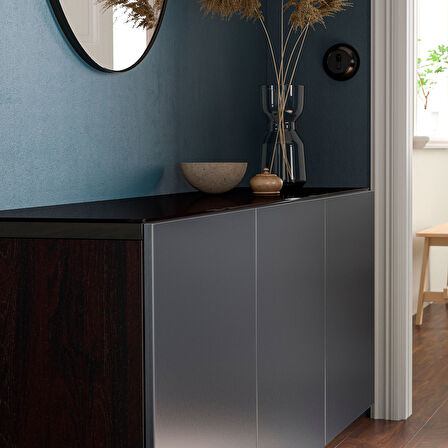 Üst panel, siyah cam, 180x40 cm