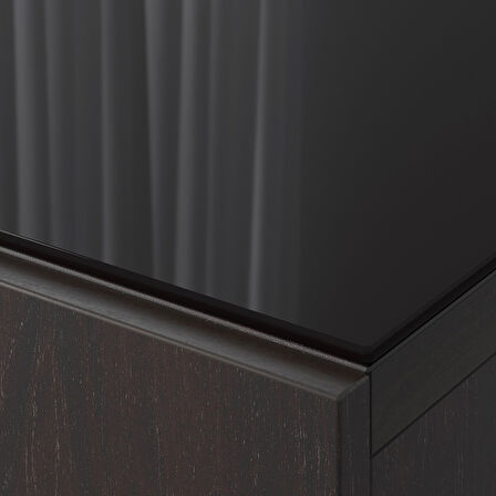 Üst panel, siyah cam, 180x40 cm