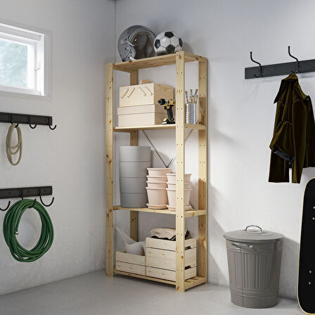 Raf ünitesi, çam, 78x31x171 cm