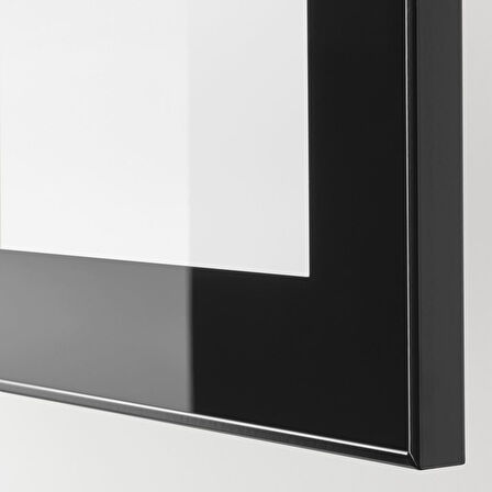 Raf ünitesi, venge-siyah-şeffaf cam, 60x22x64 cm, GLASSVIK