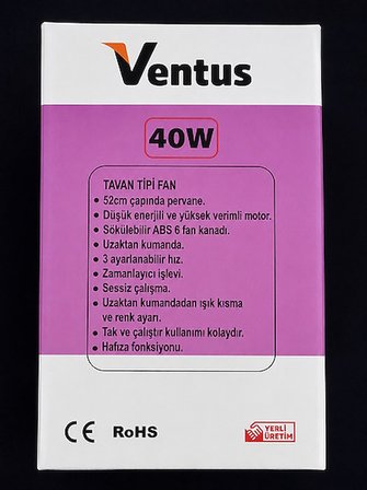 IŞIKLI TAVAN VANTİLATÖRÜ