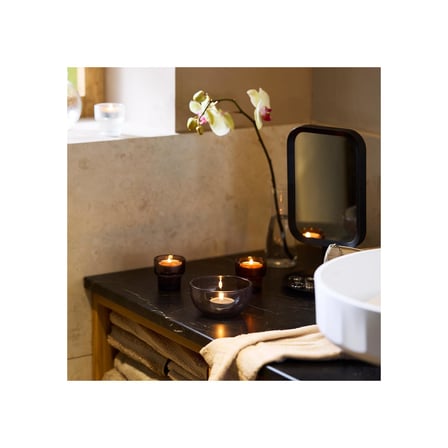 kokulu tealight mum, kahverengi, 3.5 saat, sandal ağacı ve paçuli