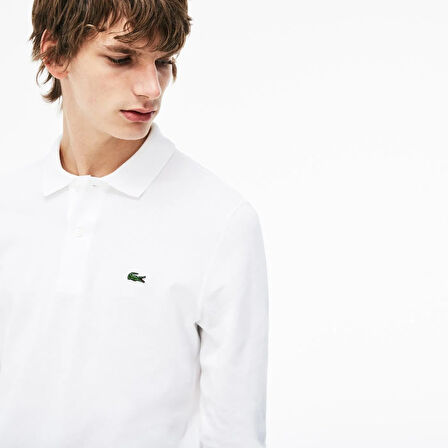 Lacoste Erkek Classic Fit Uzun Kollu Beyaz Polo