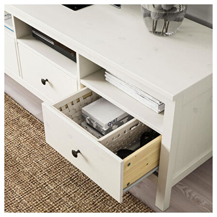 Tv sehpası, beyaz vernik, 149x47 cm