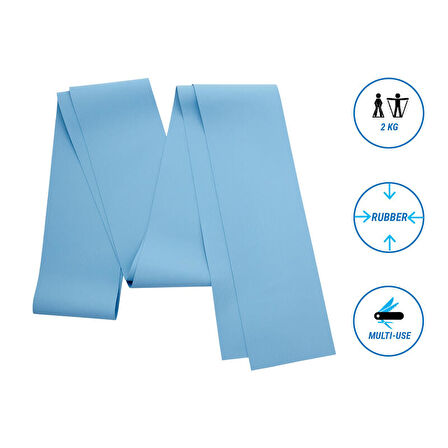 Elastik Pilates Bandı - 2 Kg - Mavi - Kolay Seviye