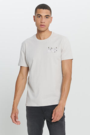 Standart Fit Normal Kesim %100 Pamuk Bisiklet Yaka Tişört