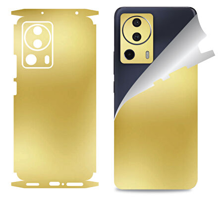 Xiaomi Mi 13 Lite için uyumlu 360 full arka ve yan kaplama koruma sticker AYNALI GOLD