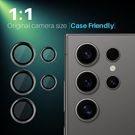 Samsung Galaxy S25 Ultra ile Uyumlu Temperli Cam Tekli Kamera Lens Koruyucu