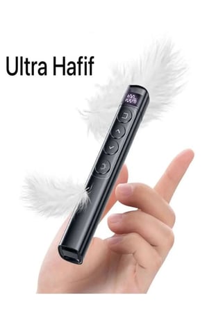 S7 Dijital Ekranlı Şarjlı Lazer Sunum Kumandası Şarj Göstergeli Lazer Powerpoint Laser Pointer Slayt