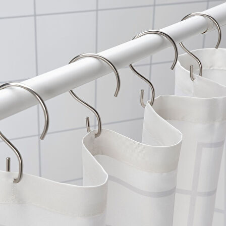 Duş perdesi halkası, metal rengi