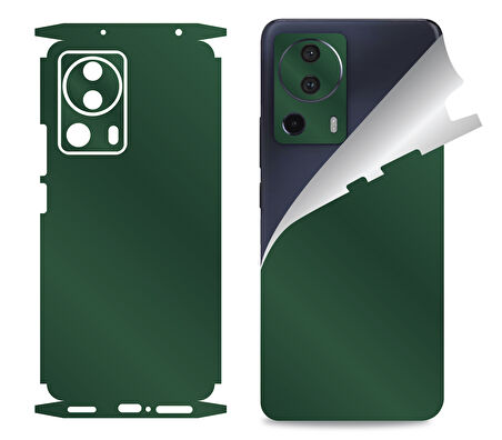 Xiaomi Mi 13 Lite için uyumlu 360 full arka ve yan kaplama koruma sticker MAT YEŞİL