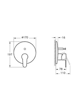 Artema Win S A42589 Sıva Üstü Ankastre Banyo Bataryası