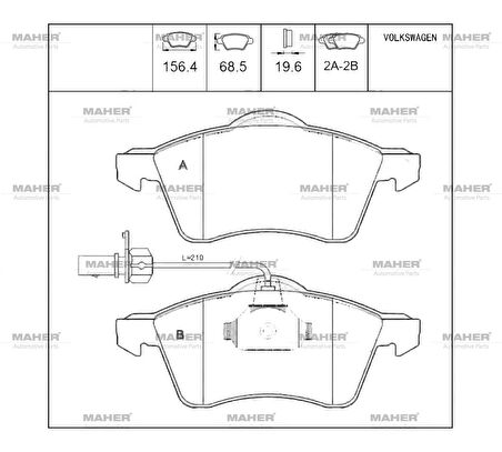 FREN BALATA TRANSPORTER T4 1990-2003 2.5 FİŞLİ ÖN 7D0698151F