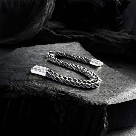  FM Çift Sıra Otantik Çelik Zincir Bileklik 31835B2D2 