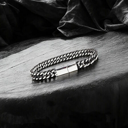  FM Çift Sıra Otantik Çelik Zincir Bileklik 31835B2D2 