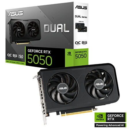 ASUS GEFORCE DUAL-RTX5050-O8G 8GB GDDR6 128BIT 1XHDMI 3XDP EKRAN KARTI
