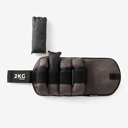 Ayarlanabilir 2x2 Kg Bilek Ağırlığı - Gri - Hafif Pilates
