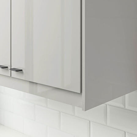 Dekoratif şerit, parlak cila açık gri, 221 cm