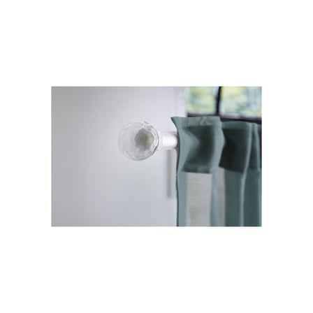 Perde çubuğu topuzu, beyaz-cam, 8.7 cm, 1 çift