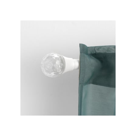 Perde çubuğu topuzu, beyaz-cam, 8.7 cm, 1 çift