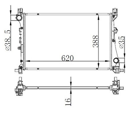 MOTOR SU RADYATÖRÜ FIAT EGEA 2015 1.3D MTJ 1.4 AL-PL-BRAZING 620X388X16 52052220 52015588