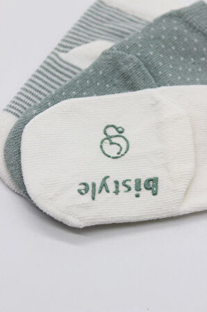 Bistyle Puanlı Kaymaz Penye Soket Çorap 3'Lü BS10108 Nil