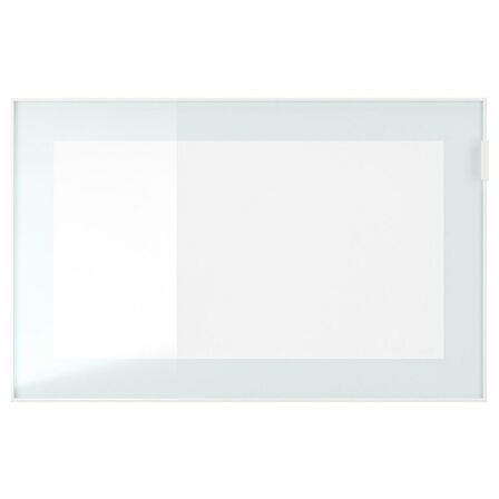 Raf ünitesi, ağartılmış meşe görünümlü-beyaz-buzlu cam, 120x42x38 cm, GLASSVIK