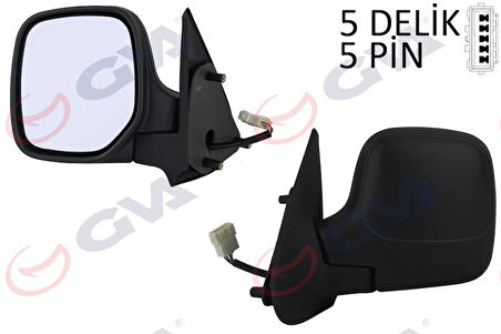 DIŞ DİKİZ AYNASI SOL BERLINGO-PARTNER 1997 ELEKTRİKLİ ISITMALI KONVEKS 5 FİŞ VM-118EHL 8148 PL 8148 NZ 8153 HN